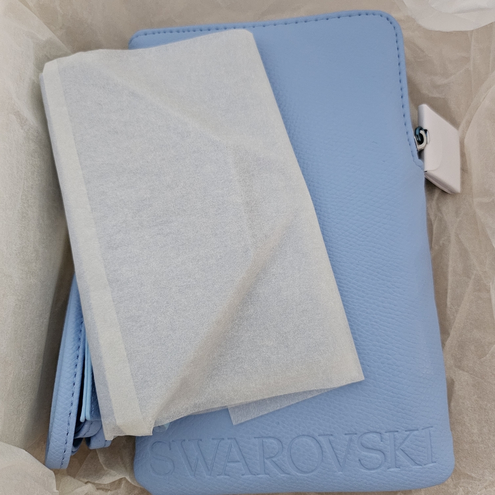 NEW Swarovski Light Blue Travel Pouch Set